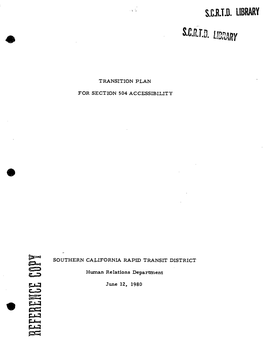 TRANSITION PLAN for SECTION 504 ACCESSIBILITY * Table of Introdnction
