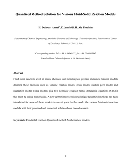 Gas–Solid Reactions Are Very Important in Many Chemical