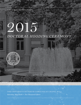 May 2015 Doctoral Hooding Ceremony Program
