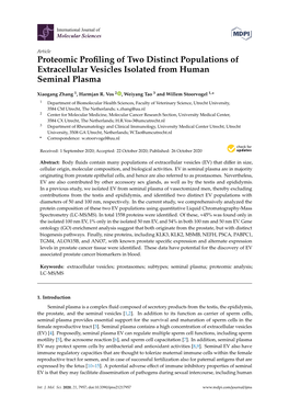 Proteomic Profiling of Two Distinct Populations of Extracellular