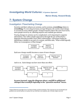 Unit 7: System Change Page 1 the Data Below Describe Changes That Have Affected Several Societies in Important Ways