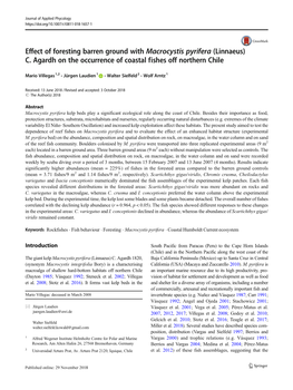 Effect of Foresting Barren Ground with Macrocystis Pyrifera (Linnaeus) C