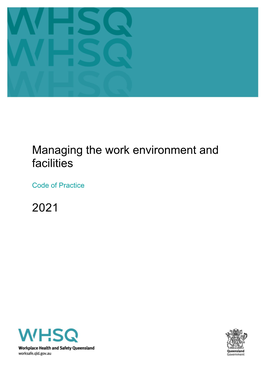 Managing the Work Environment and Facilities Code of Practice 2021 Page 4 of 42