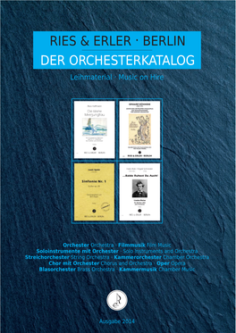 · Ries & Erler Berlin Der Orchesterkatalog