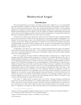 Dialectical Logic*