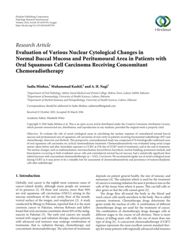 Evaluation of Various Nuclear Cytological Changes in Normal