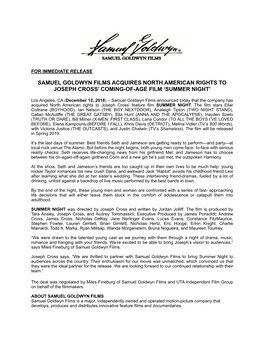 Summernight-Press Release-Draft