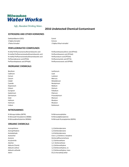 2016 Undetected Chemical Contaminant