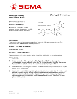 Apramycin Sulfate Salt (A2024)