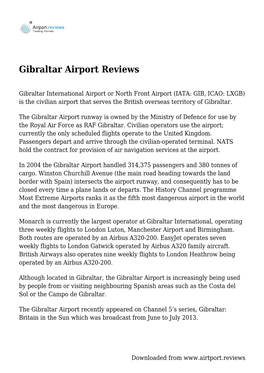 Gibraltar Airport Reviews