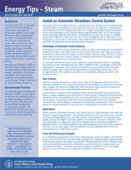 Install an Automatic Blowdown Control System