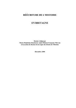 Réécriture De L'histoire En Bretagne