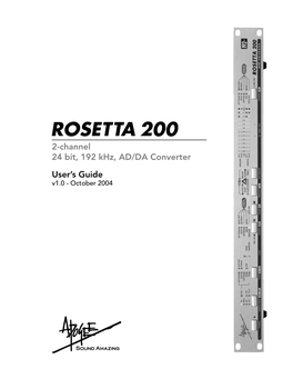 2-Channel 24 Bit, 192 Khz, AD/DA Converter User's Guide