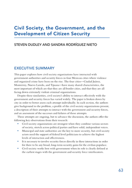 Civil Society, the Government, and the Development of Citizen Security