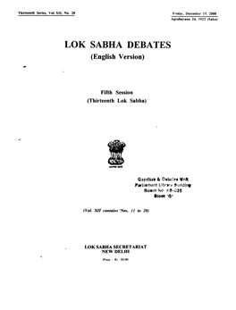 LOK SABHA DEBATES (English Version)