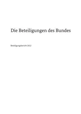 Beteiligungsbericht Des Bundes 2012