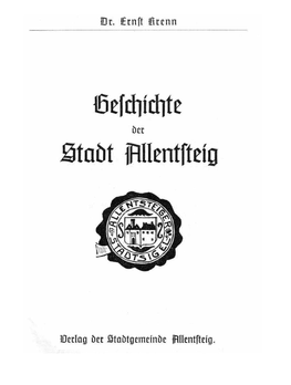 Geschichte Der Stadt Allentsteig