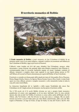 Il Territorio Monastico Di Bobbio