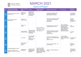 MARCH 2021 Cycle of Prayer