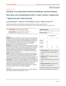 Chemical Space, Diversity, and Complexity[Version 1; Peer Review: 2