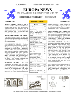 Europa News September - October 2009 393-1 Europa News Aps - Bulletin of the Europa Study Unit - Ata