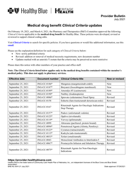 Prior Authorization Updates for Specialty Pharmacy