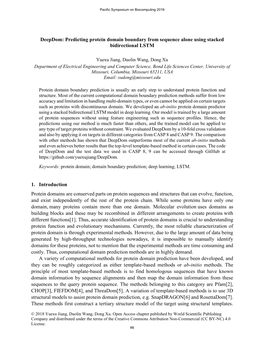 Predicting Protein Domain Boundary from Sequence Alone Using Stacked Bidirectional LSTM