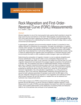 Rock Magnetism and FORC Measurements