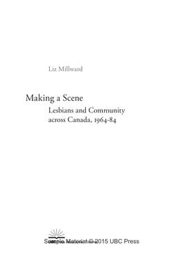 Making a Scene Lesbians and Community Across Canada, 1964-84