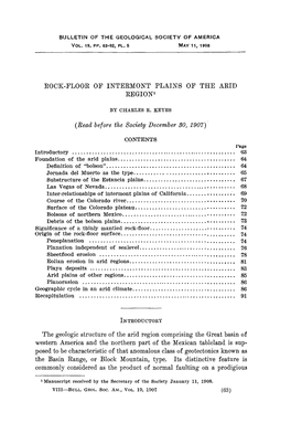 Rock-Floor of Intermont Plains of the Aeid Region1