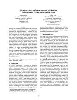 View Direction, Surface Orientation and Texture Orientation for Perception of Surface Shape