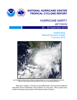 HURRICANE MARTY (EP172015) 26 – 30 September 2015