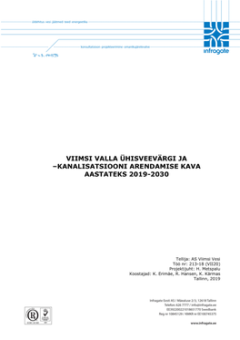 Viimsi Valla Ühisveevärgi Ja –Kanalisatsiooni Arendamise Kava Aastateks 2019-2030