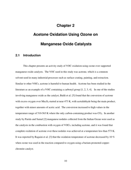 Chapter 2 Acetone Oxidation Using Ozone on Manganese Oxide