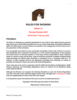 Rules for Showing