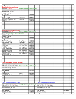 DHS Staff Listed by Unit