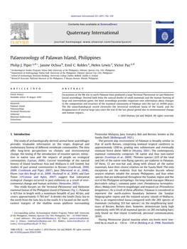 Palaeozoology of Palawan Island, Philippines