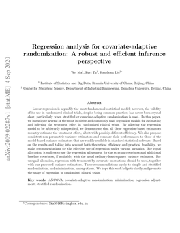 Regression Analysis for Covariate-Adaptive Randomization: a Robust and Efficient Inference Perspective