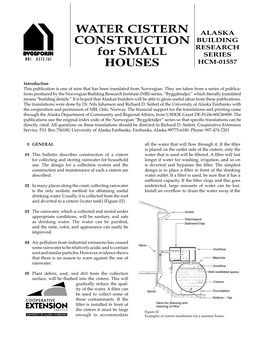 Water Cistern Construction for SMALL HOUSES