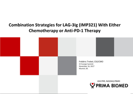 IMP321) with Either Chemotherapy Or Anti-PD-1 Therapy