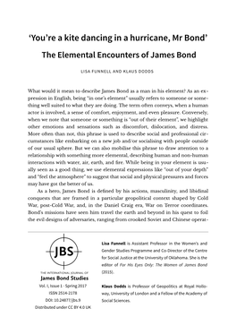 Re a Kite Dancing in a Hurricane, Mr Bond’ the Elemental Encounters of James Bond