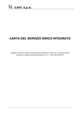 Carta Del Servizio Idrico Integrato