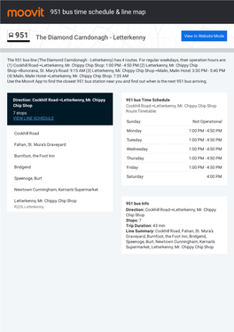 951 Bus Time Schedule & Line Route