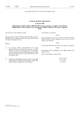 Acts Adopted Under Title V of the Treaty on European Union