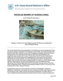 Douglas Munro at Guadalcanal