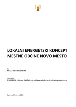 Lokalni Energetski Koncept Mestne Občine Novo Mesto