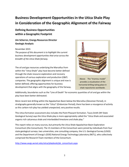 Business Development Opportunities in the Utica Shale Play in Consideration of the Geographic Alignment of the Fairway