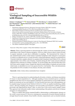 Virological Sampling of Inaccessible Wildlife with Drones