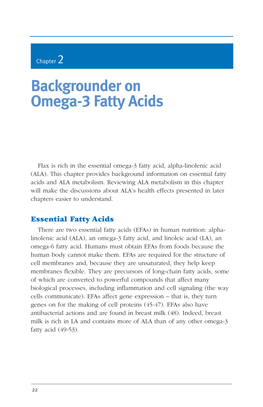 Backgrounder on Omega-3 Fatty Acids