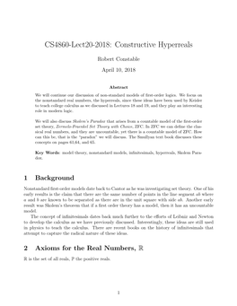 CS4860-Lect20-2018: Constructive Hyperreals